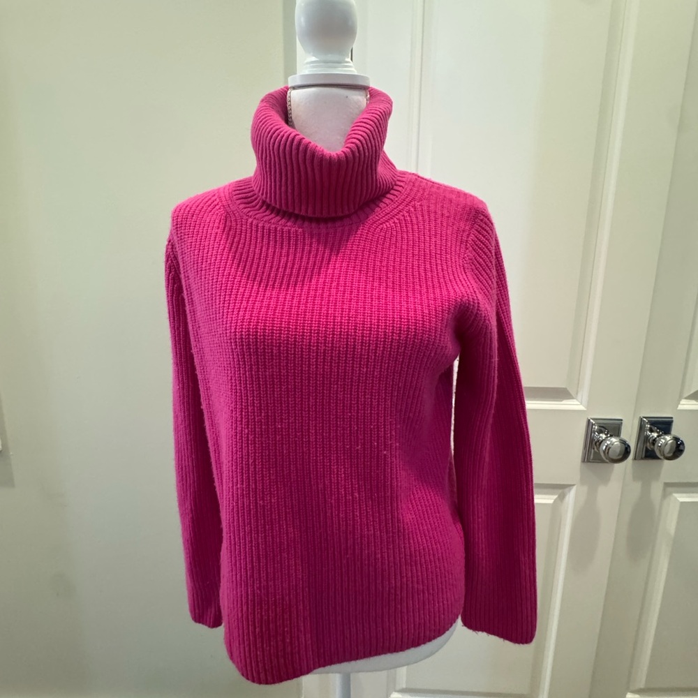 Banana Republic Pink Ribbed Turtleneck Sweater: Cashmere